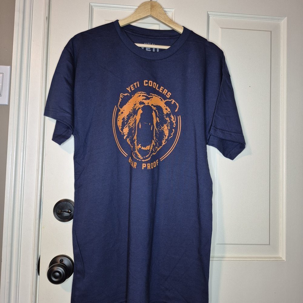 Yeti Dark Blue Tee with Orange Graphic 1582/518